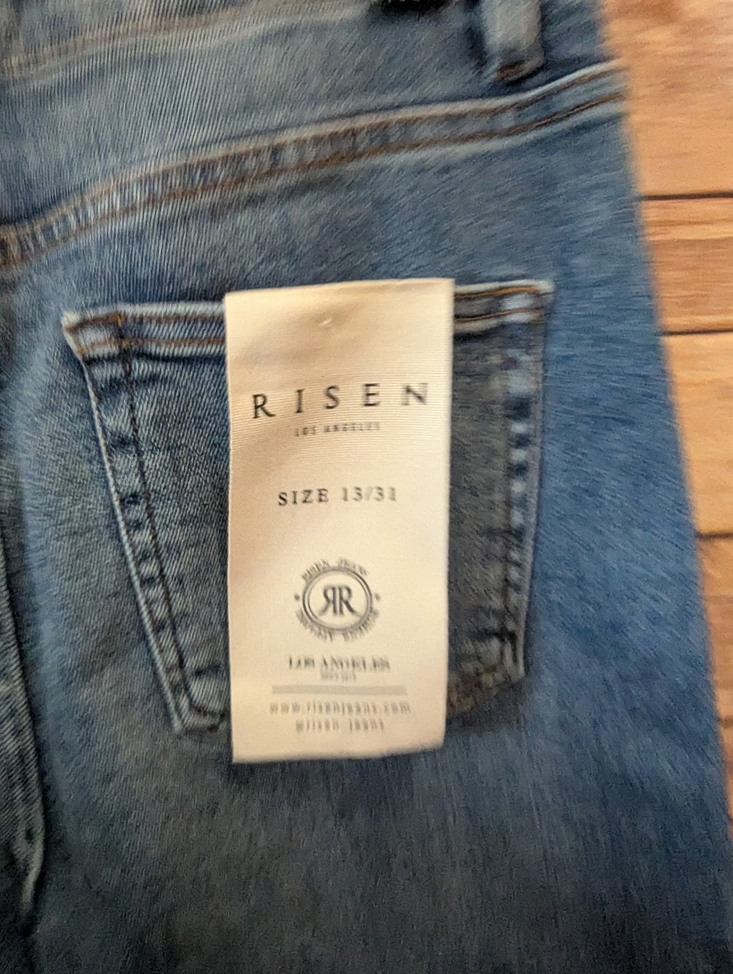 RISEN Full Size High Rise Crop Wide Leg Front Yoke Detail Jeans sz 13