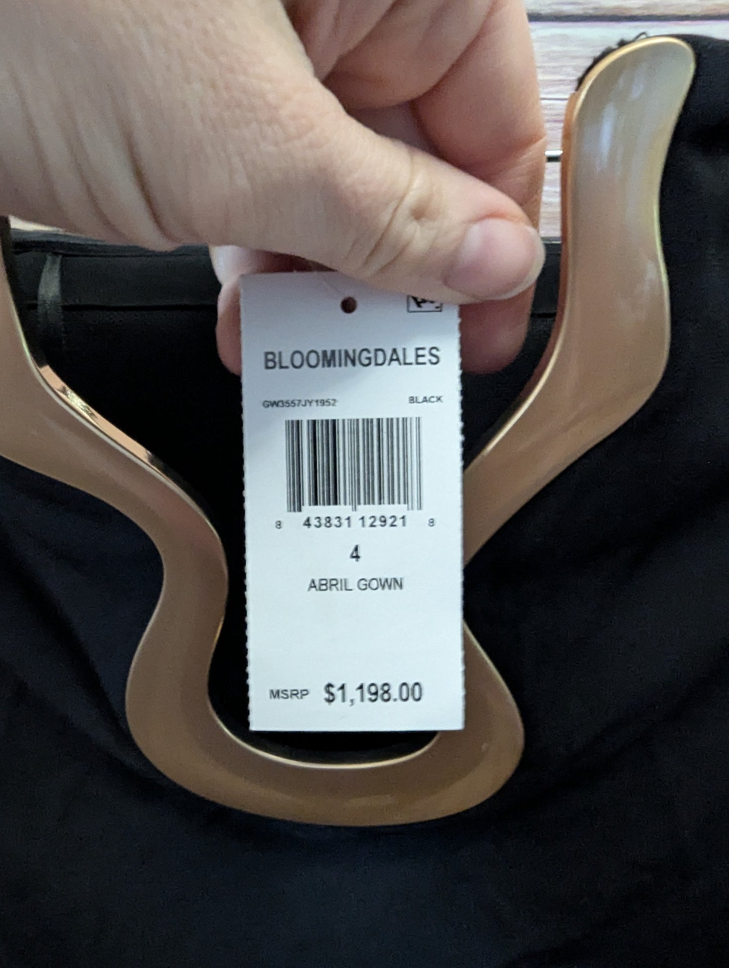 NWTs, Abril Black and Gold Strapless Dress From Bloomingdales Sz 4. #97