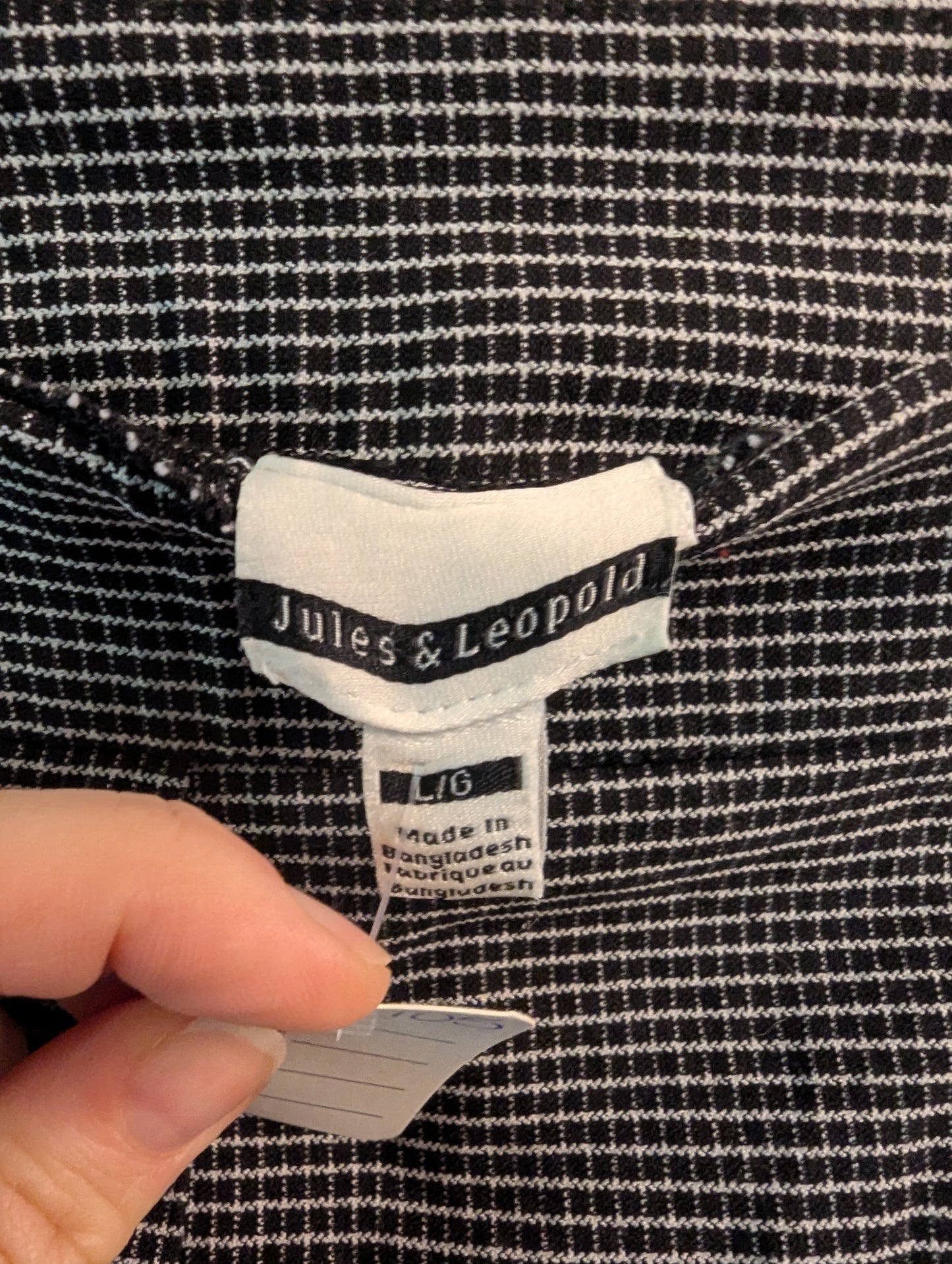 jules And Leopard,Women's Black and White Pants Sz L #105