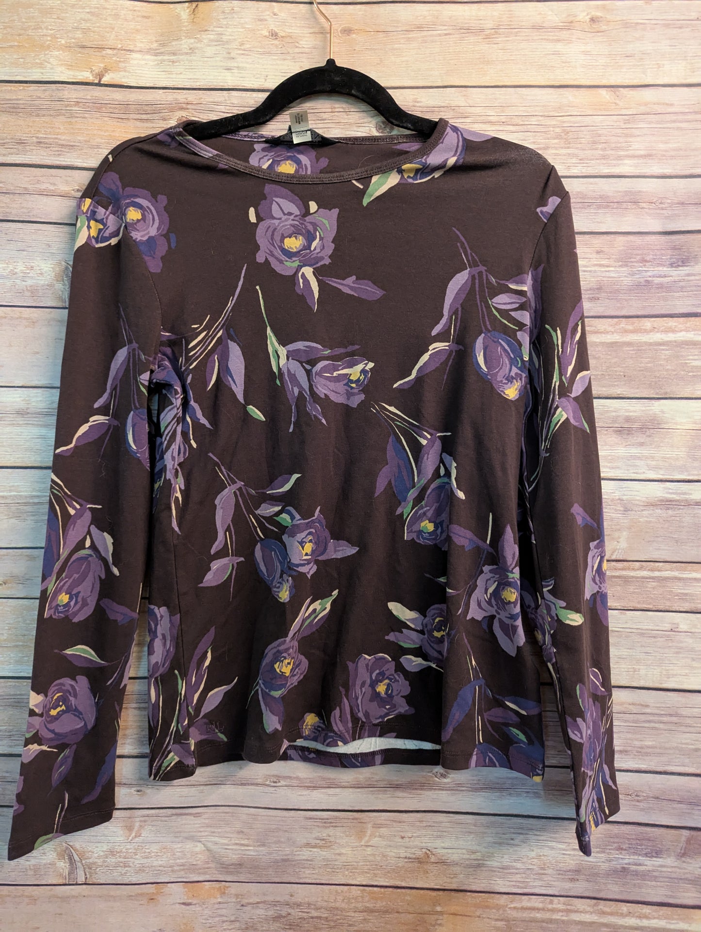 NWTs, LAUREN RALPH LAUREN Purple Floral Long Sleeve. Sz M #97