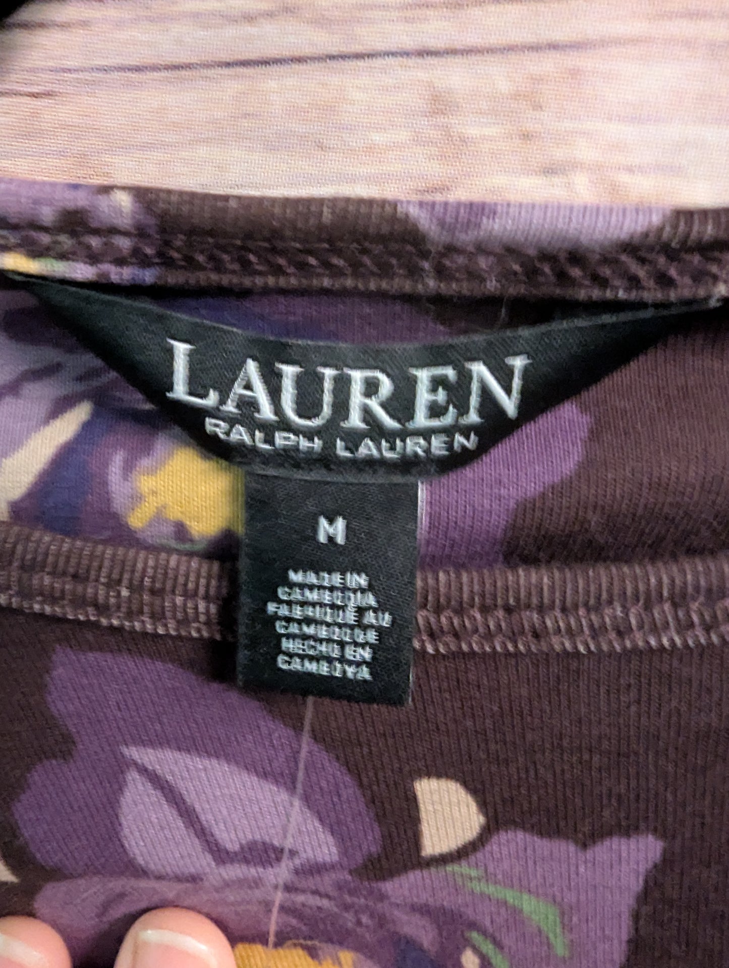 NWTs, LAUREN RALPH LAUREN Purple Floral Long Sleeve. Sz M #97