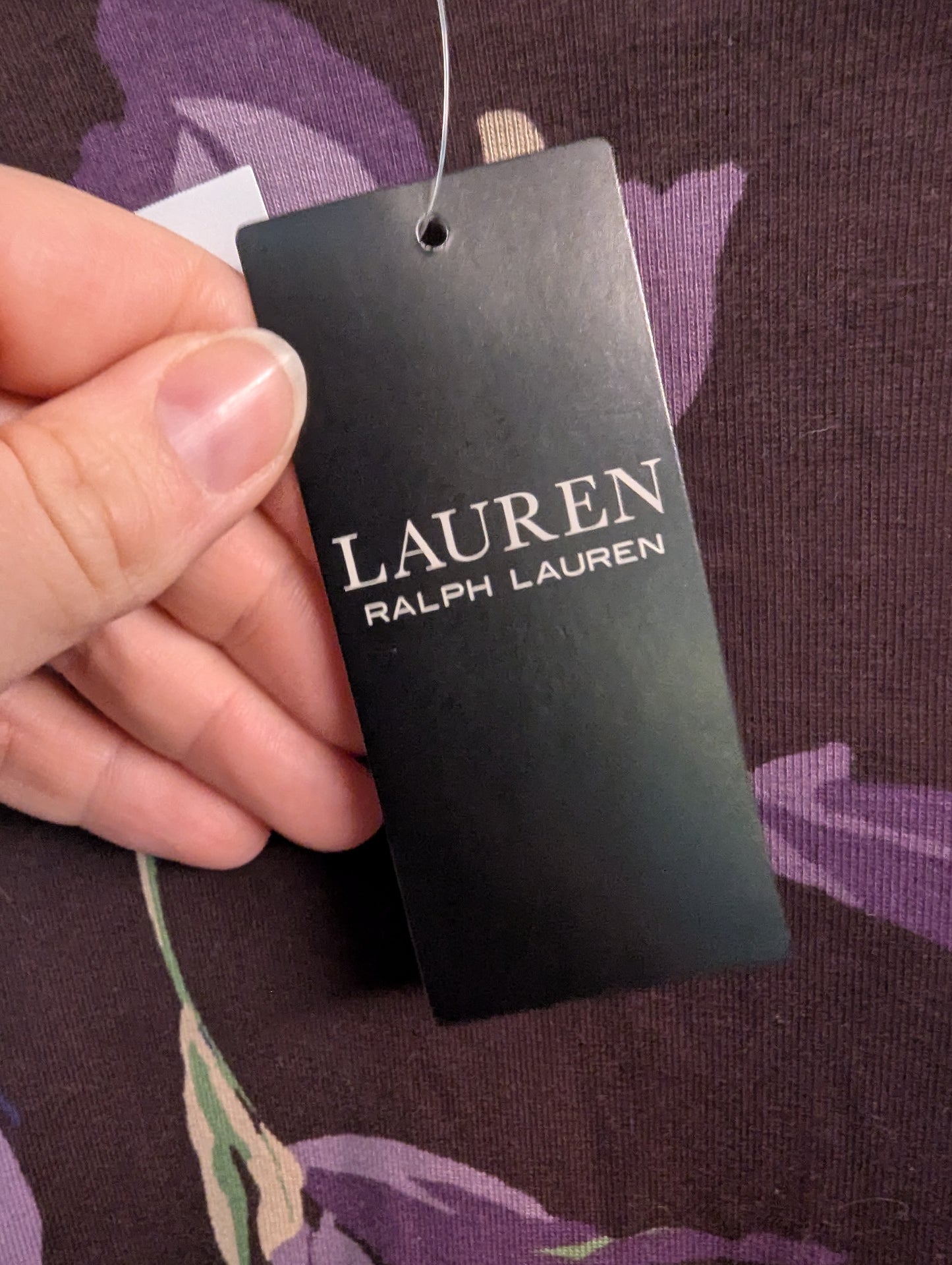 NWTs, LAUREN RALPH LAUREN Purple Floral Long Sleeve. Sz M #97