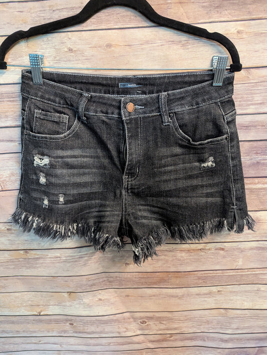 Distressed Black Frayed Hem Denim Shorts – Scarletts Size M. #44