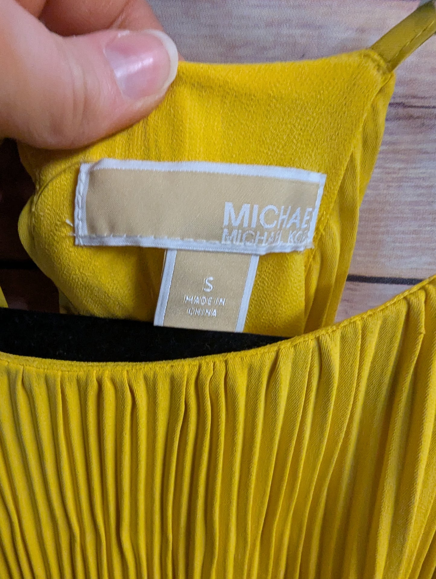 NWTs, Michael Kors Pleated Yellow Halter Dress – Sleeveless A-Line Sundress