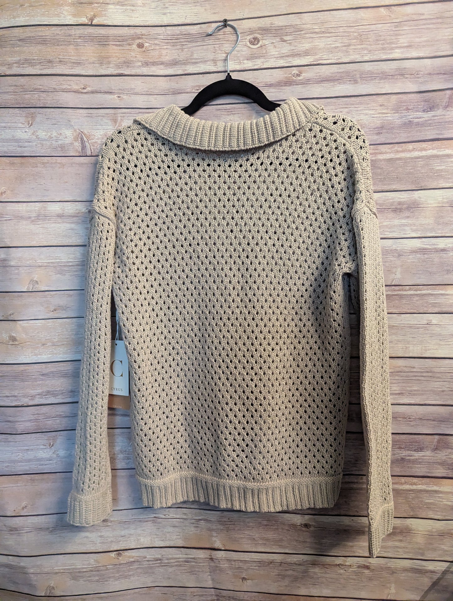 NWT, Cyrus Beige Knit Sweater. OS XS #97