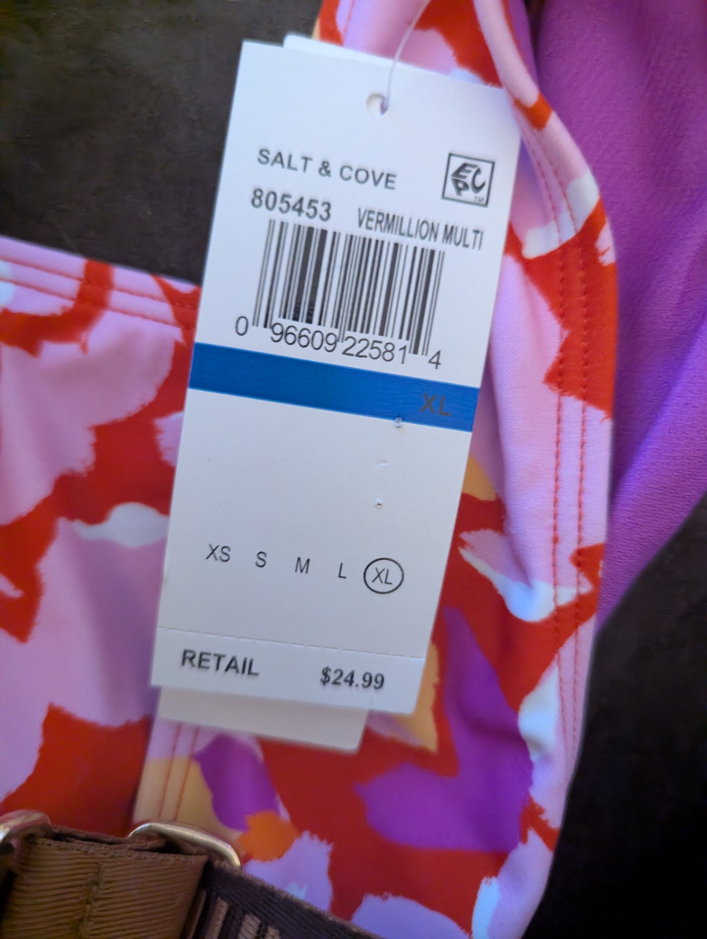 Salt + Cove Floral Bikini Bottom Size XL NWT – Pink Purple Orange. #A12