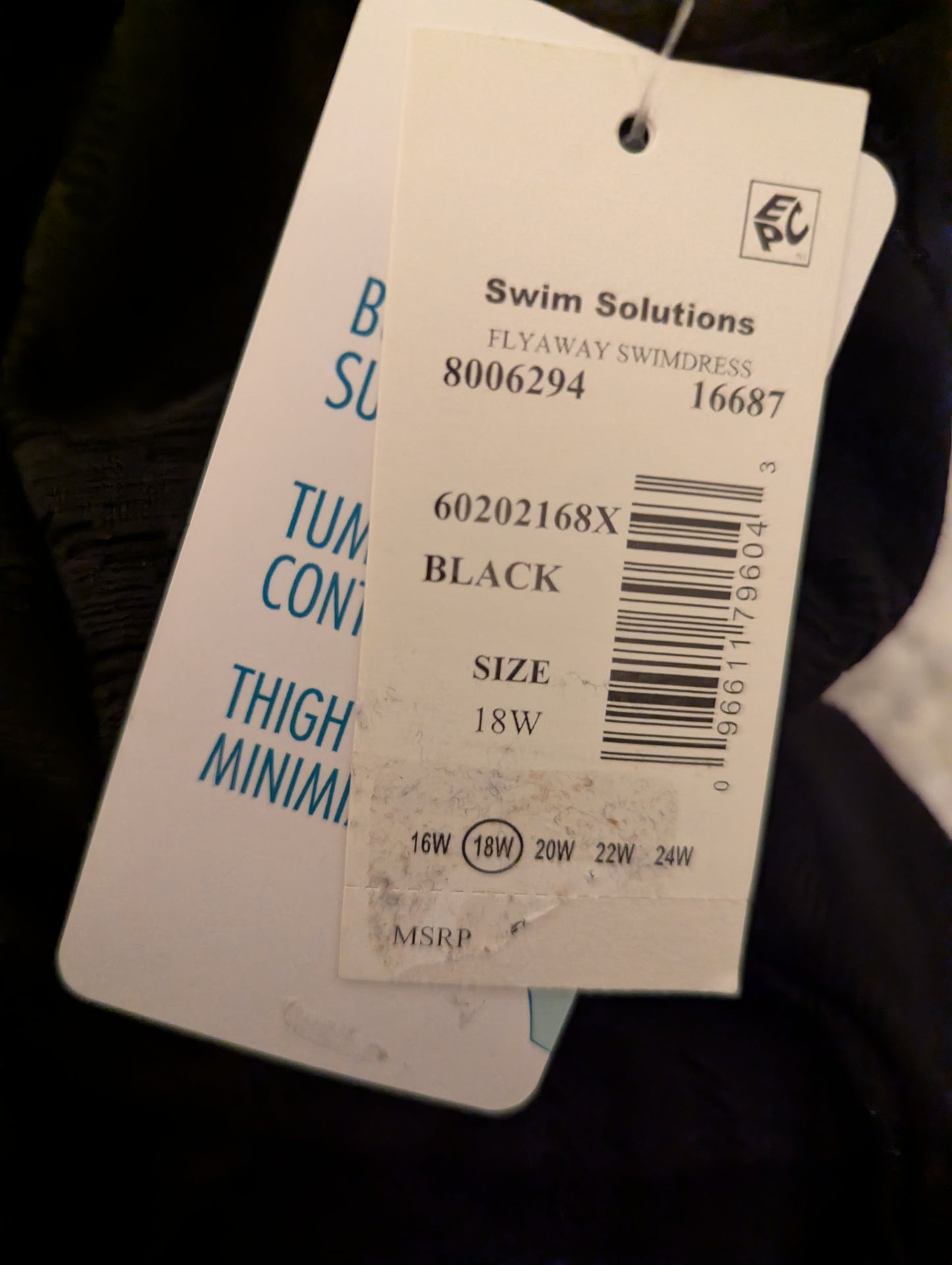 Swim Solutions Women's Plus Size Tummy Control One Piece. 18W. #A29