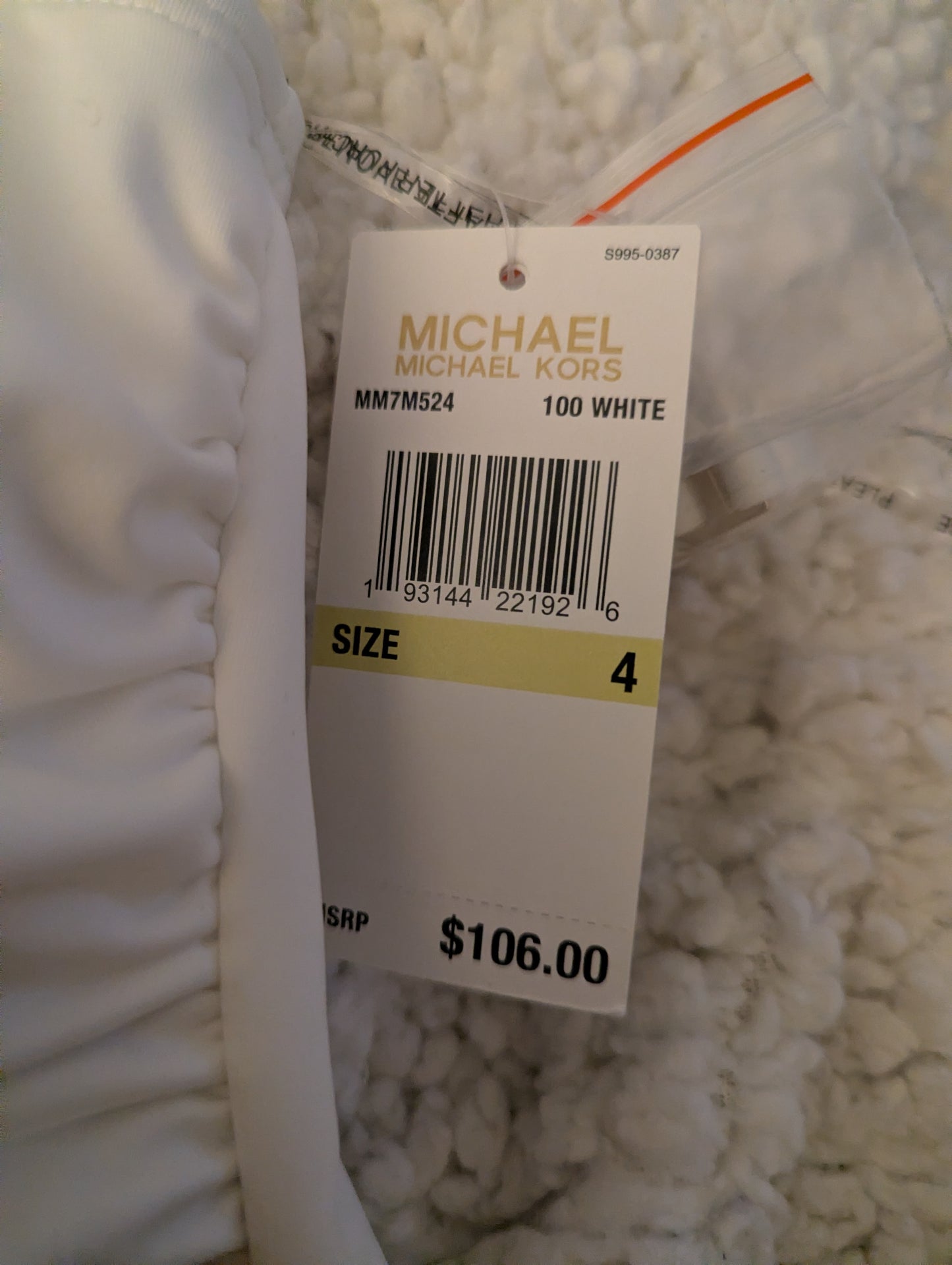 Michael Kors Sz 4 One-Shoulder Swimsuit with Gold Ring. NWTs #A42