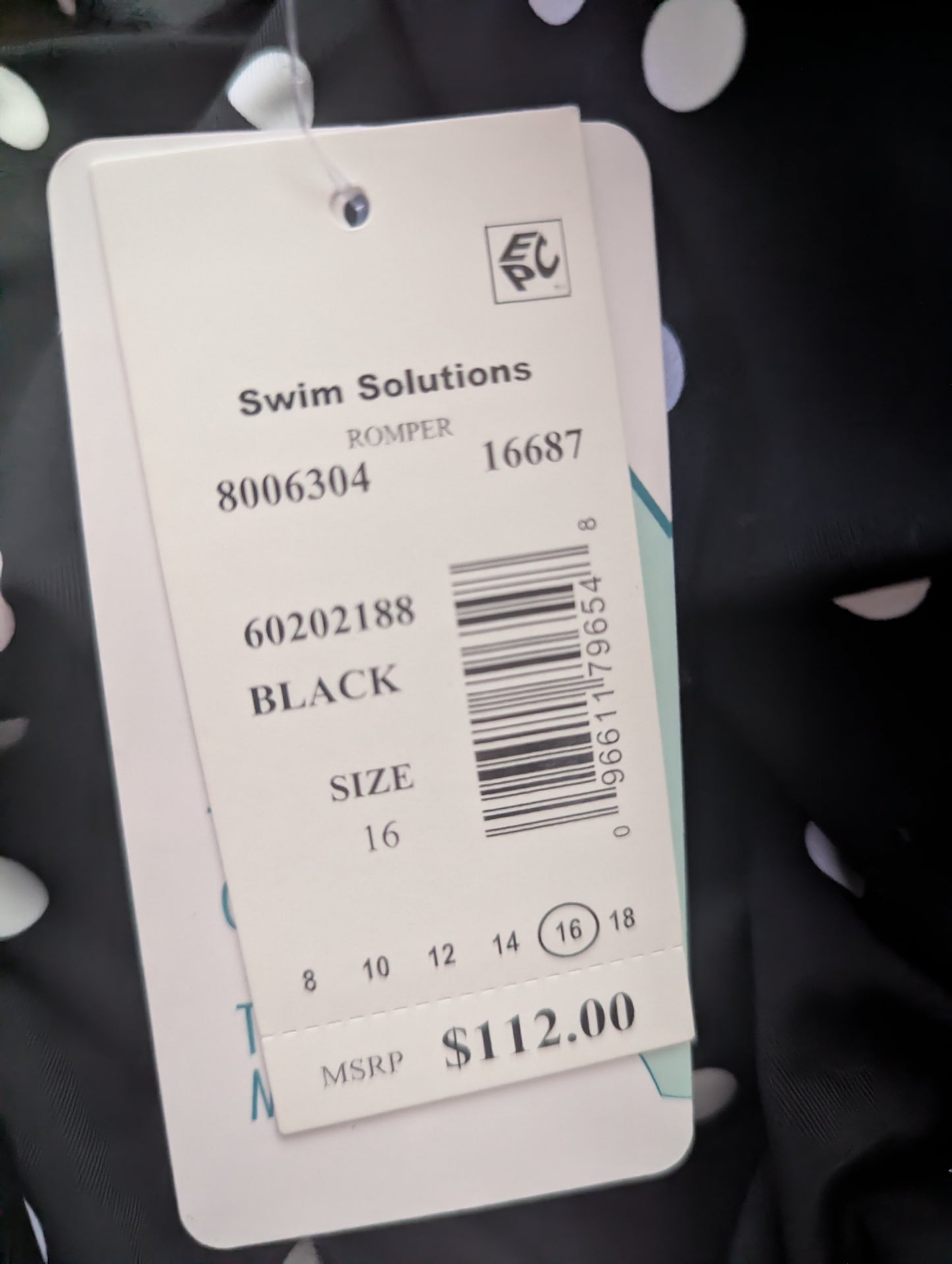 Swim Solutions
Plus Size Polka Dot Swim Romper One Piece sz 16 #A79