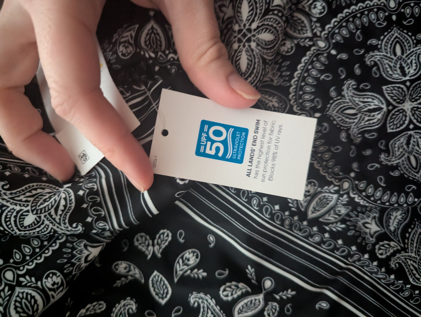 Lands' End Women's High Neck Tankini Top Swimwear, UPF 50Bandana Print XS. #A80