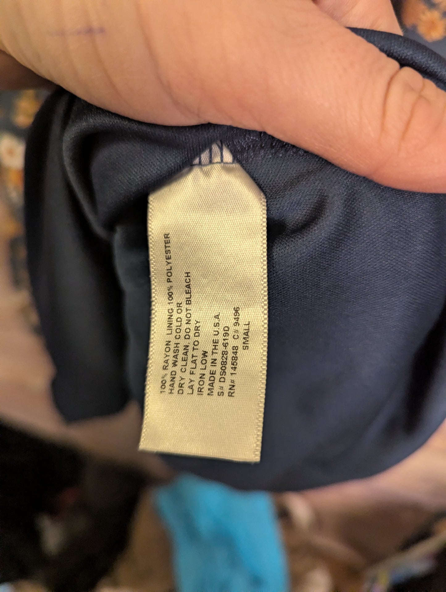 Everly Floral Long Sleeve, Size. M Teal Rust Boho Surplice V Neck Dress C7