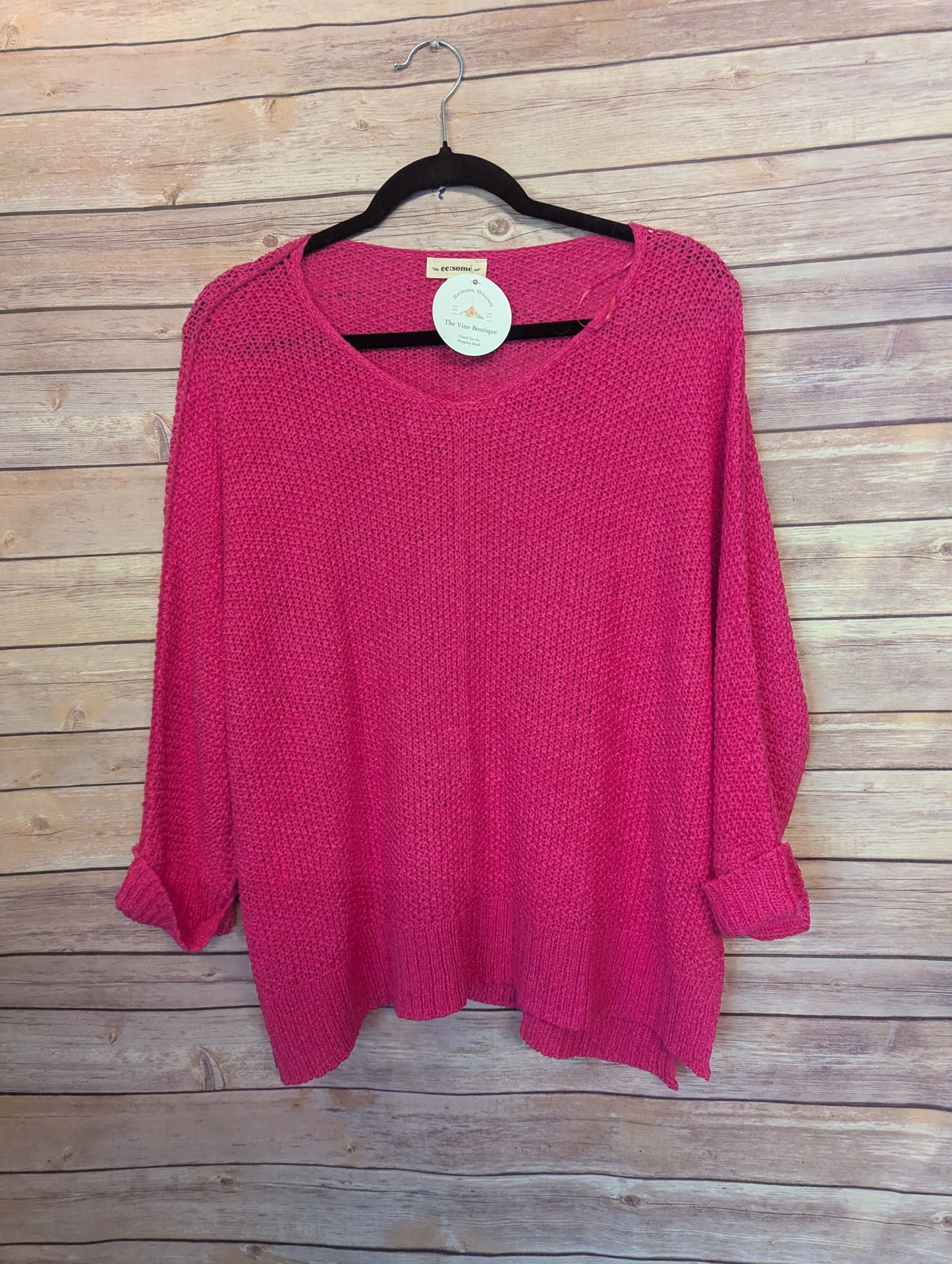 NWT Pink Lightweight Knit Sweater Size M/L Soft Slouchy Pullover Top | Spring