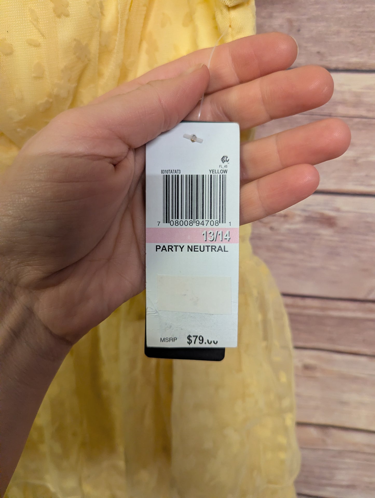 NWT Yellow Lace Tiered Mini Dress Size 13/14 Ruffle Sleeve Party Dress Juniors