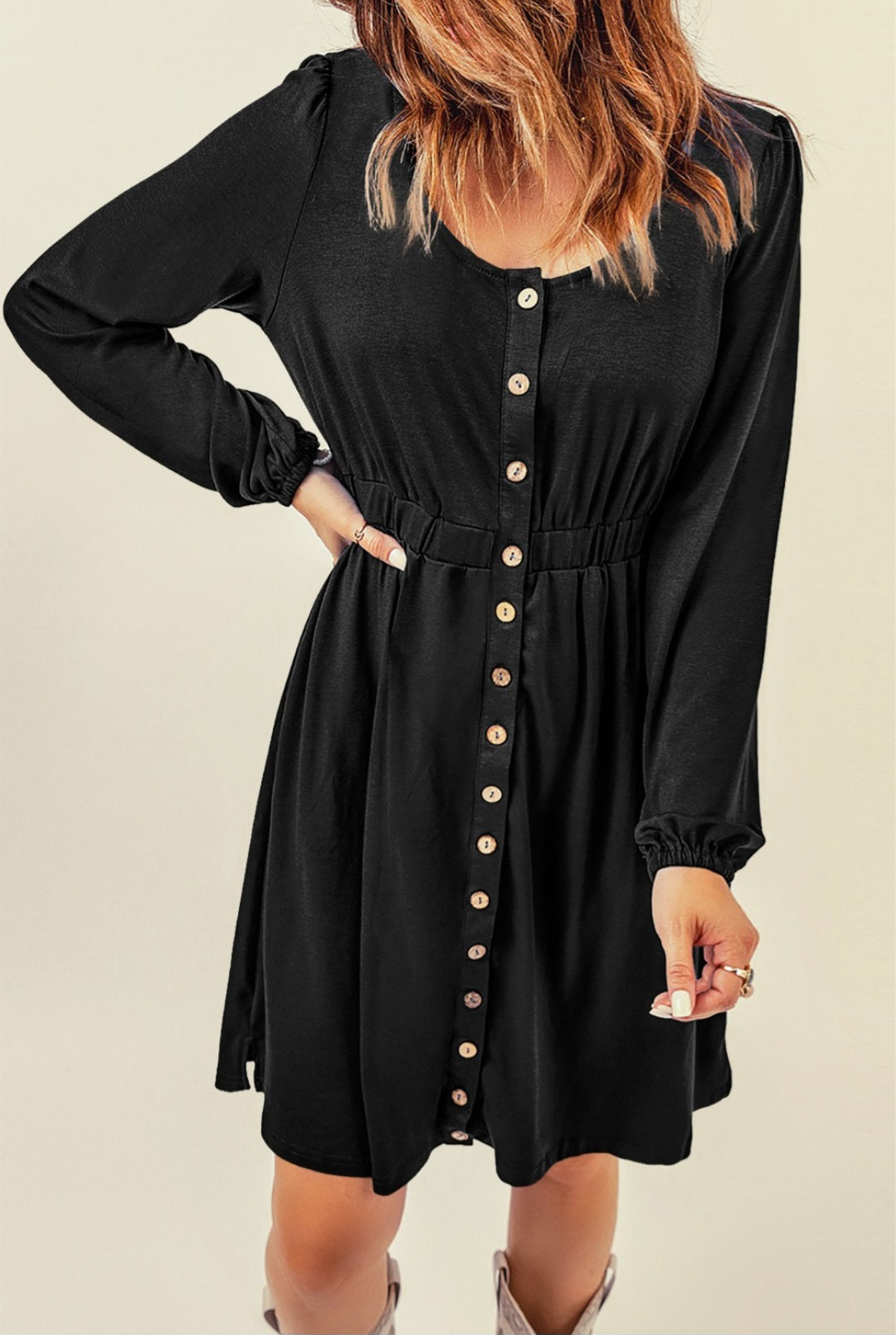 Black Button Up Dress - Scarlett's Riverside Boutique 