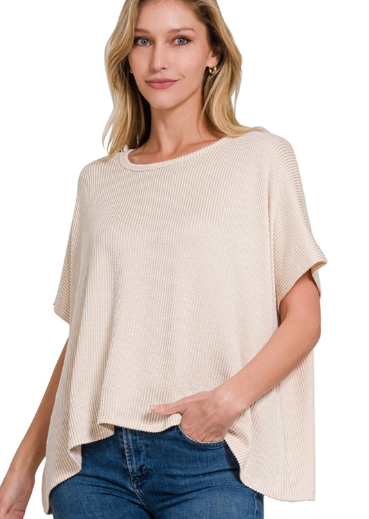 Ribbed oversized top