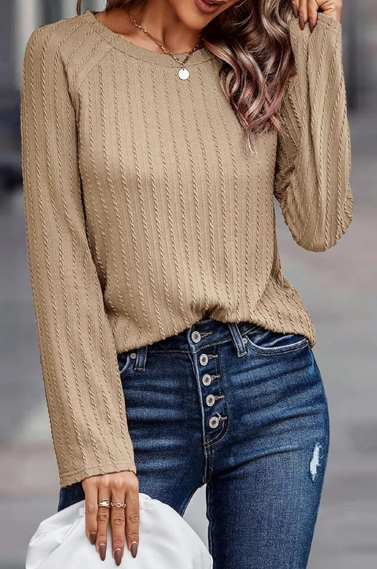 Apricot Ribbed Top
