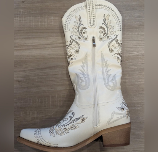 Embroidered cowboy boots - Scarlett's Riverside Boutique 