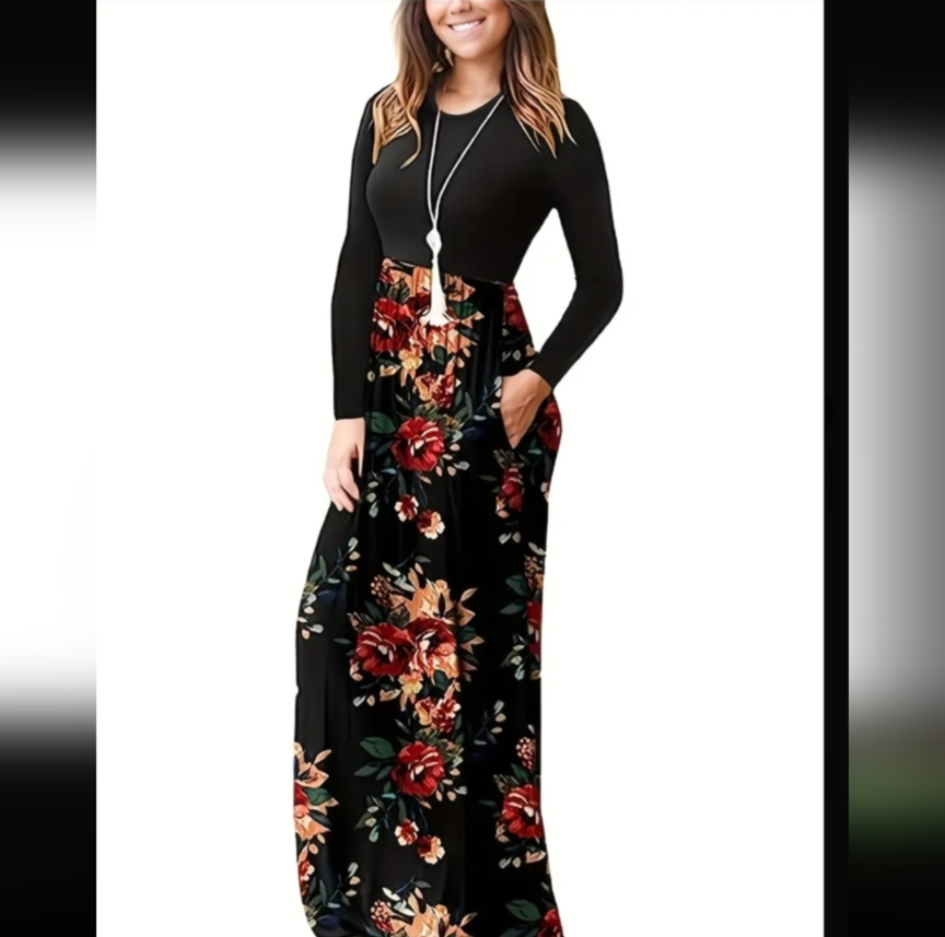 Floral Long Sleeve Maxi - Scarlett's Riverside Boutique 