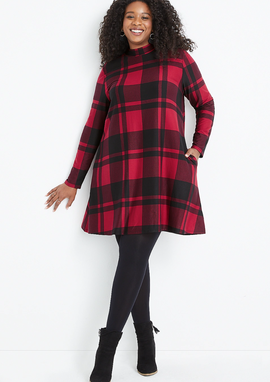 Maurices plaid dress size 1x. RS 99