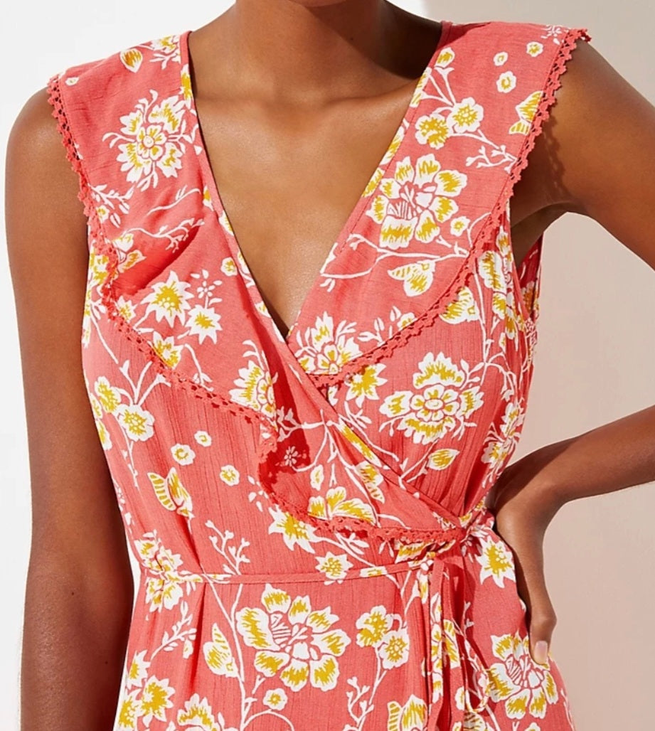 Loft Beach. Pink Floral Wrap. Size S. RS 29