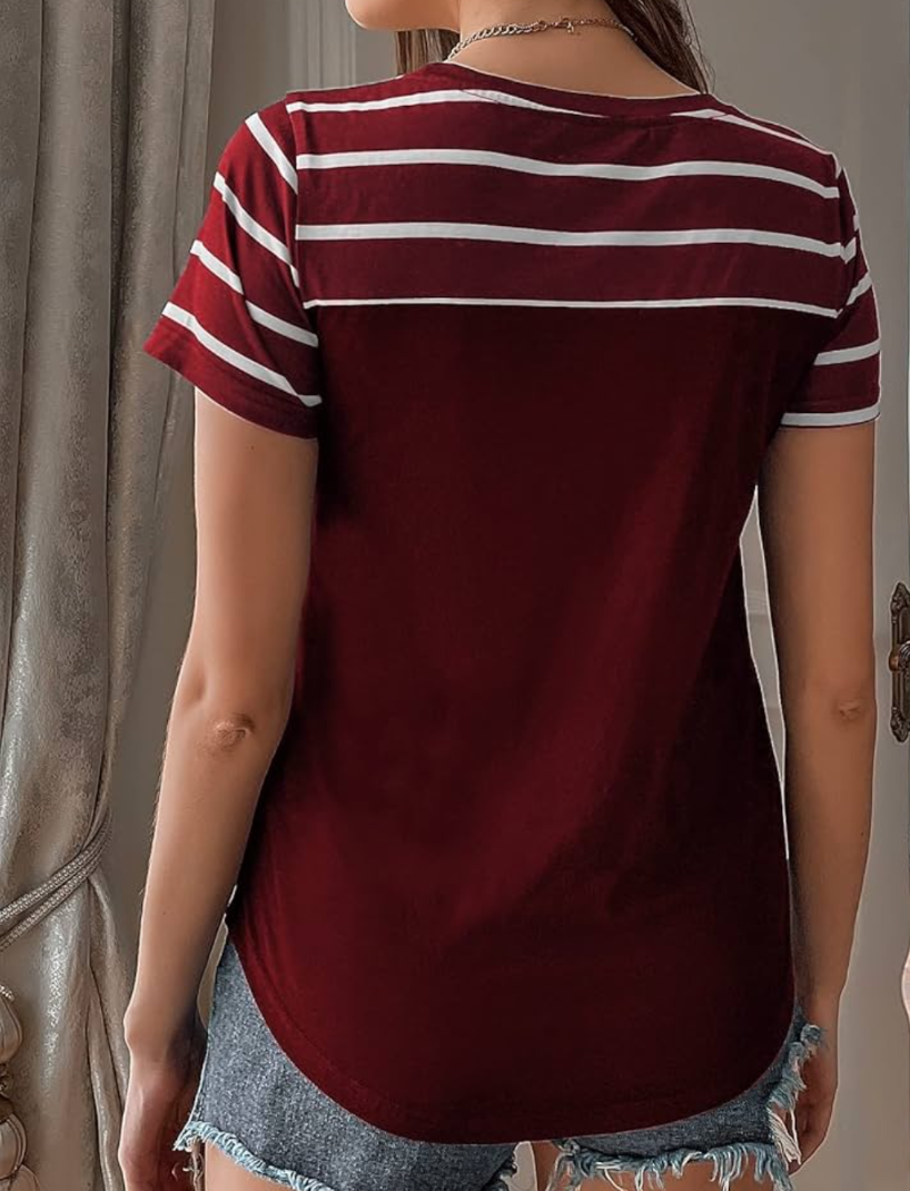 Burgundy pocket T-shirt