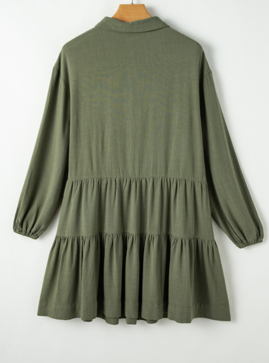 Green puff sleeve dress - Scarlett's Riverside Boutique 