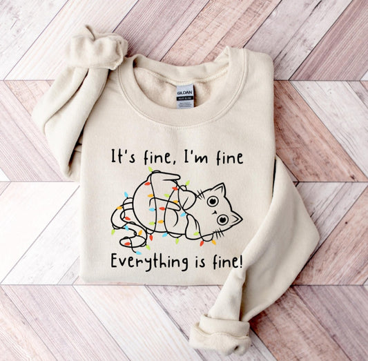 Cat It's Fine Sweatshirt - Scarlett's Riverside Boutique 