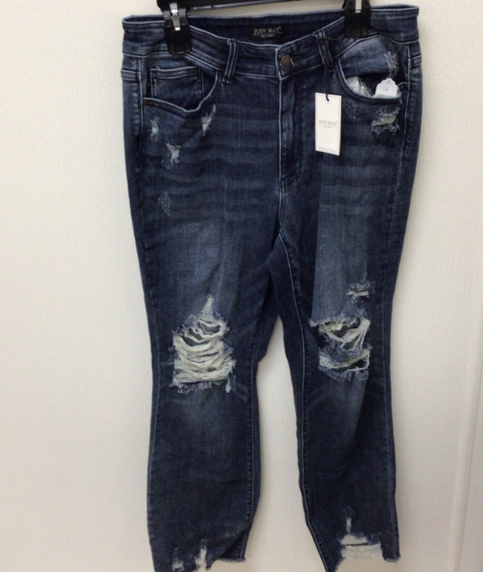 Judy Blue Distressed, Bootcut Dark Wash Jeans, Size 16W #00405