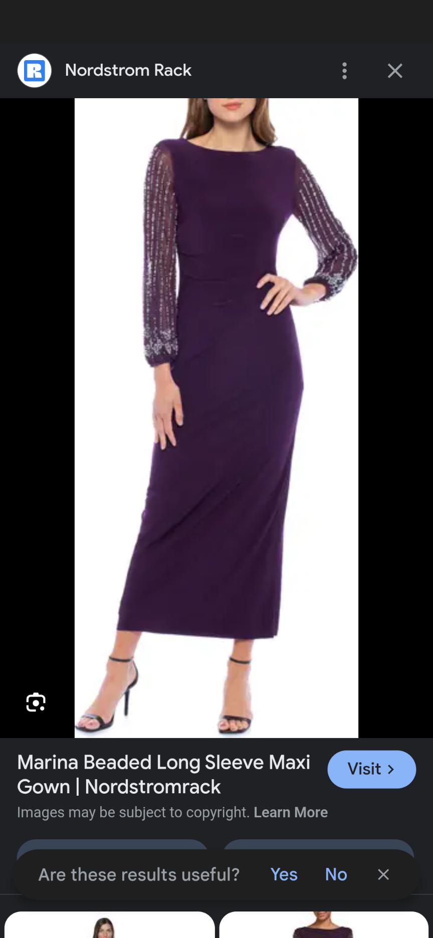 NWT, Beaded Long Sleeve Maxi Gown by Marina. Size 4. *Mother of bride