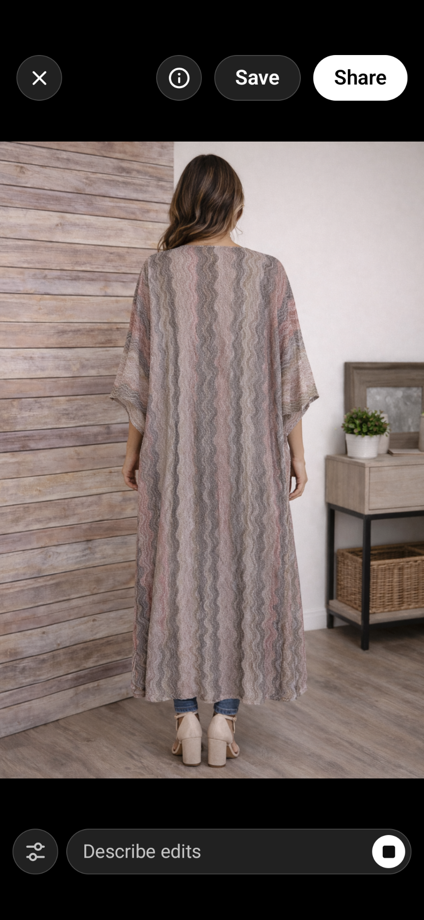 VINCE CAMUTO
Open Front Patterned Duster In Neutral Multi.