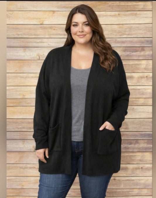 XL Black Cardigan Soft & Versatile #A2