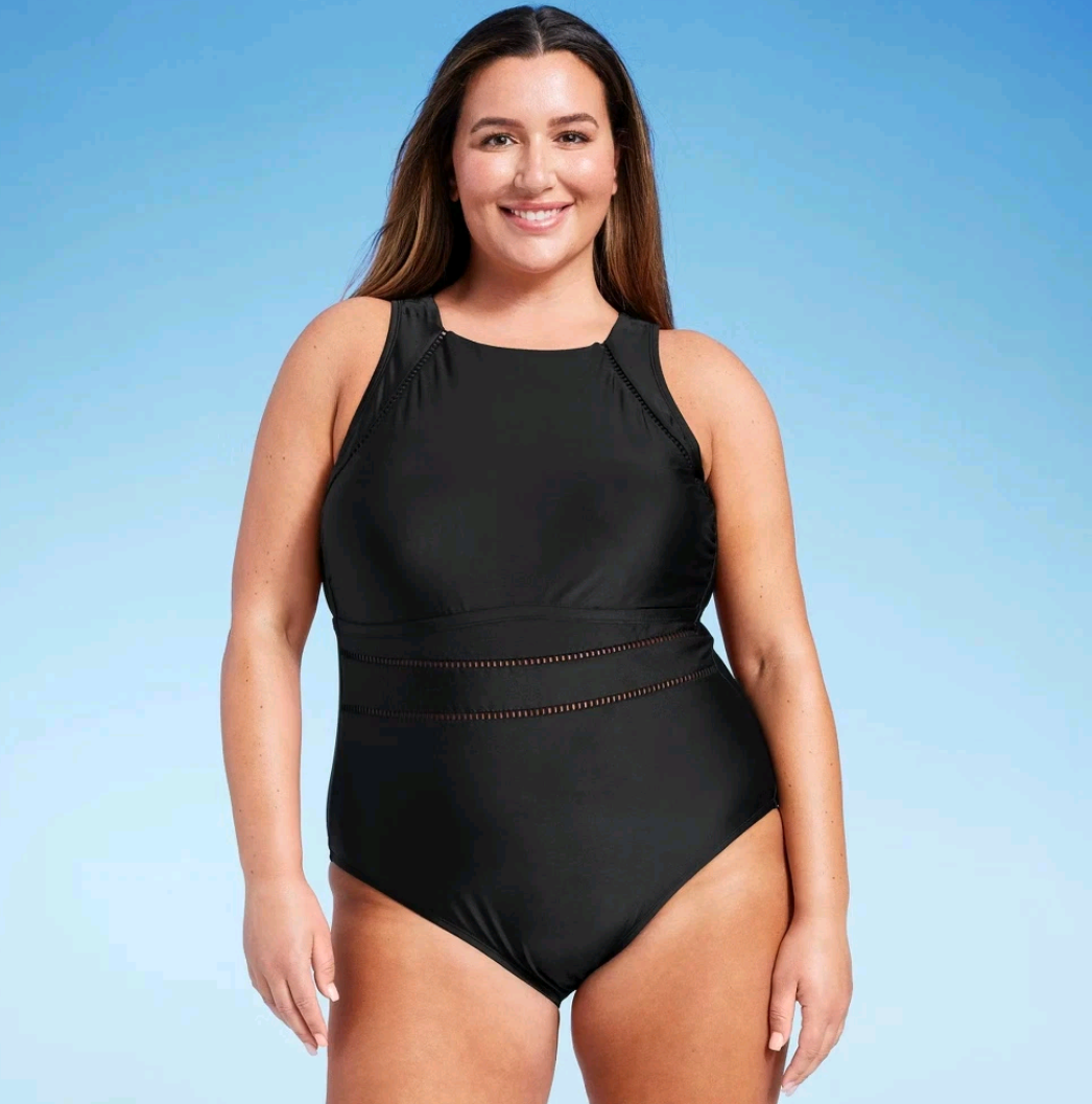 Shade & Shore Black One-Piece Swimsuit, NWTs Sz 20. #A37