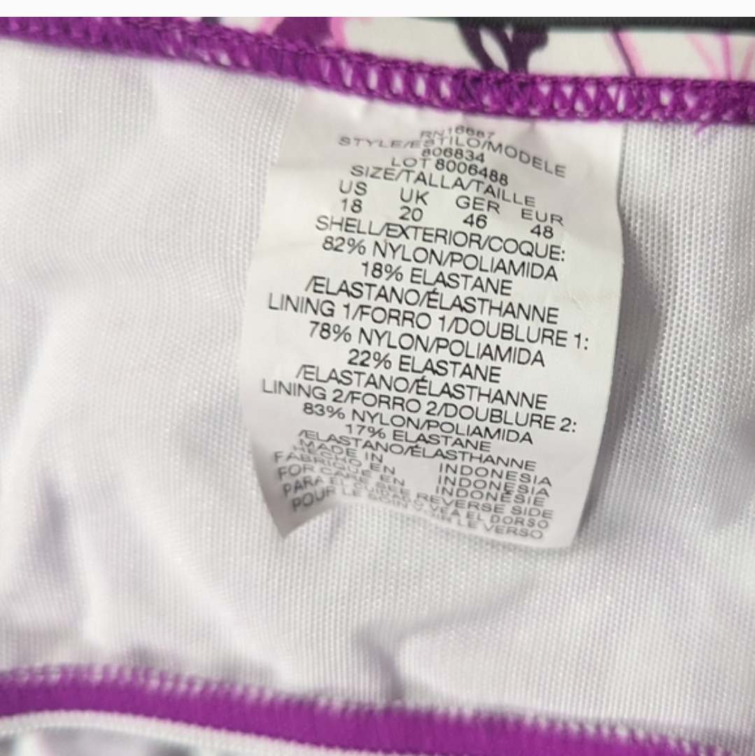 Swim Solutions Women's Floral V-Neck Tankini Magenta Size 18 #A52