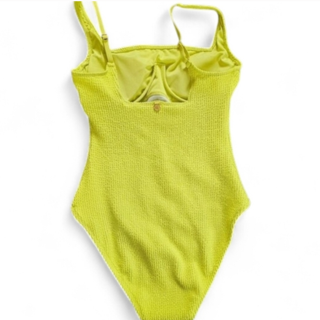 Bleu Rod Beattie Neon Lime Ribbed One-Piece Swimsuit | Size 10 | NWT #A53