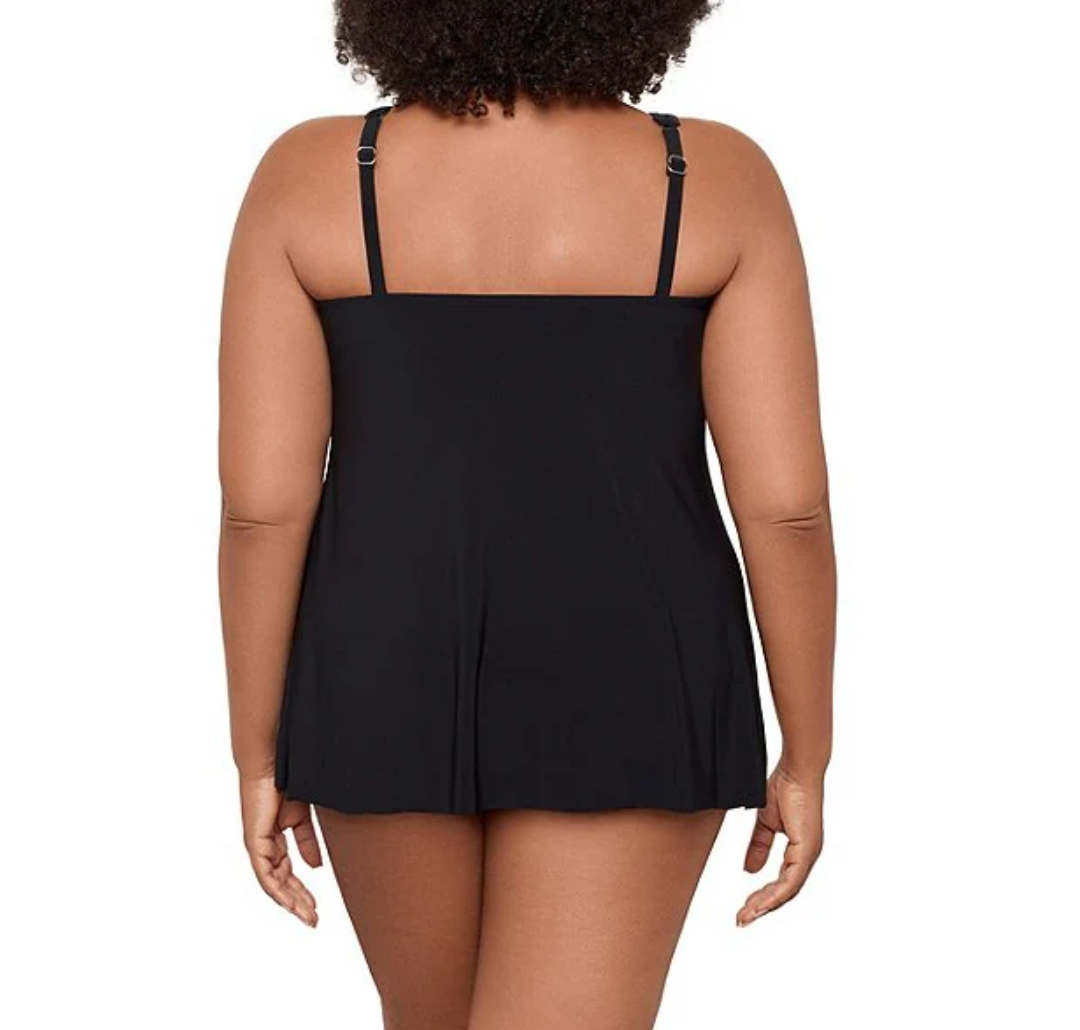 Miracle Suit Mirage Scoop Neck Underwire Tankini Swim Top. Sz 10. #A64