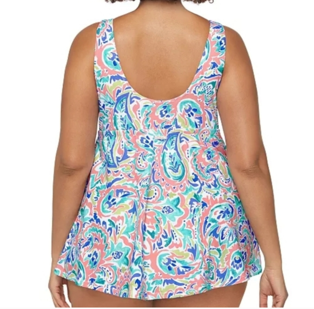 Raisins Curve Lucia V-Neck Tummy Control Swimdress NWTs 14W #A67