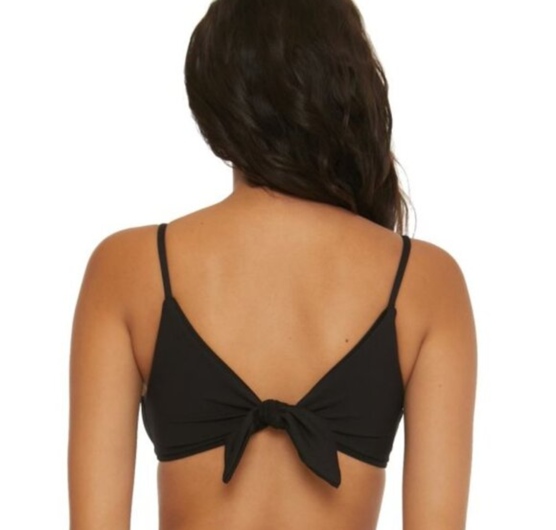 Becca Women's Modern Edge Convertible Ribbed Bikini Top Sz L #A74