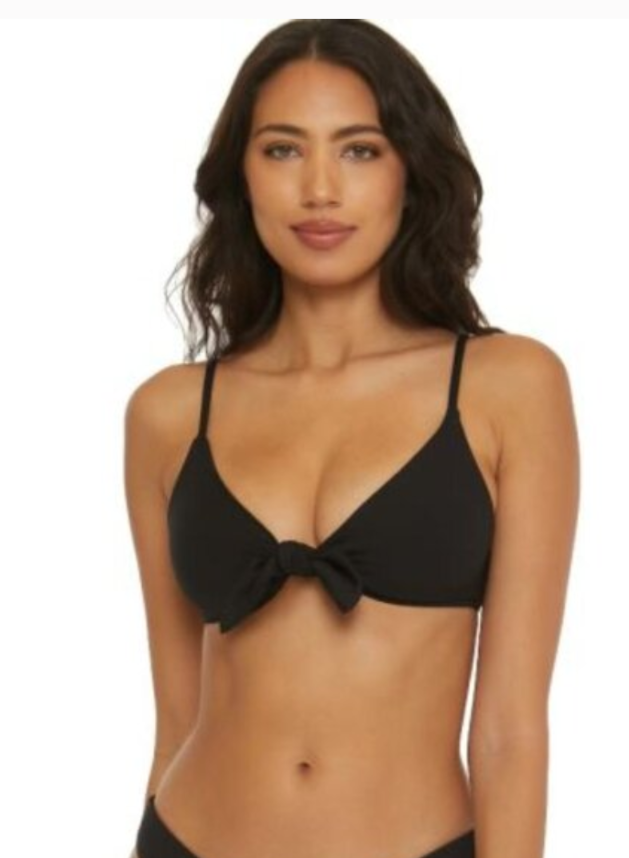 Becca Women's Modern Edge Convertible Ribbed Bikini Top Sz L #A74