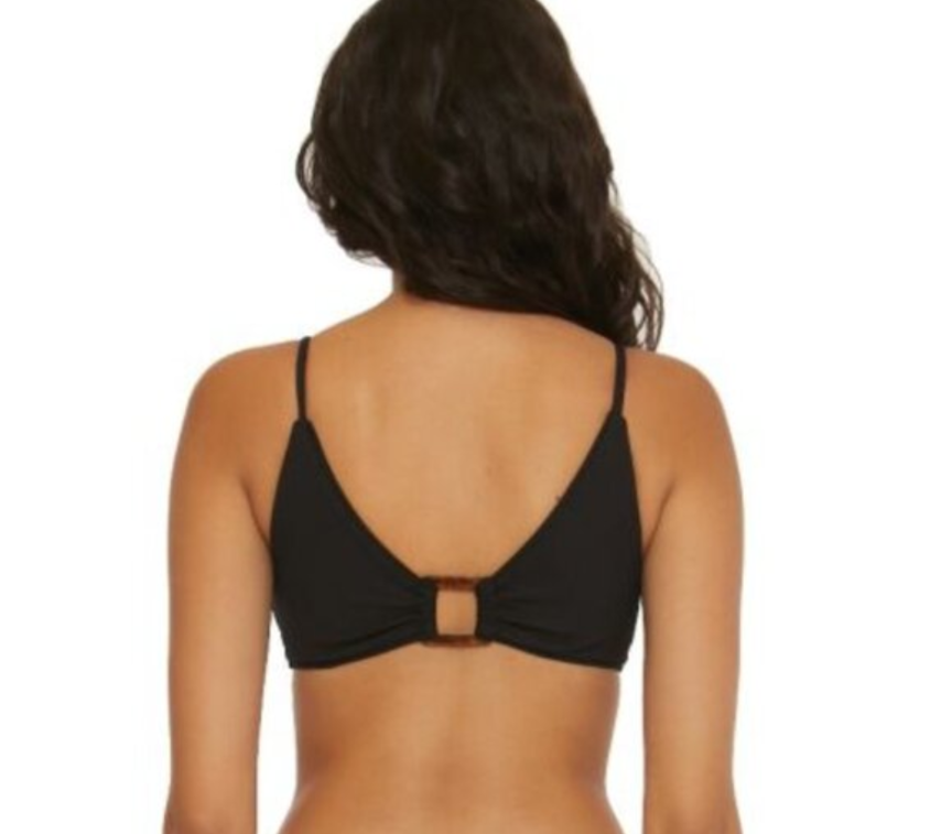 Becca Women's Modern Edge Convertible Ribbed Bikini Top Sz L #A74