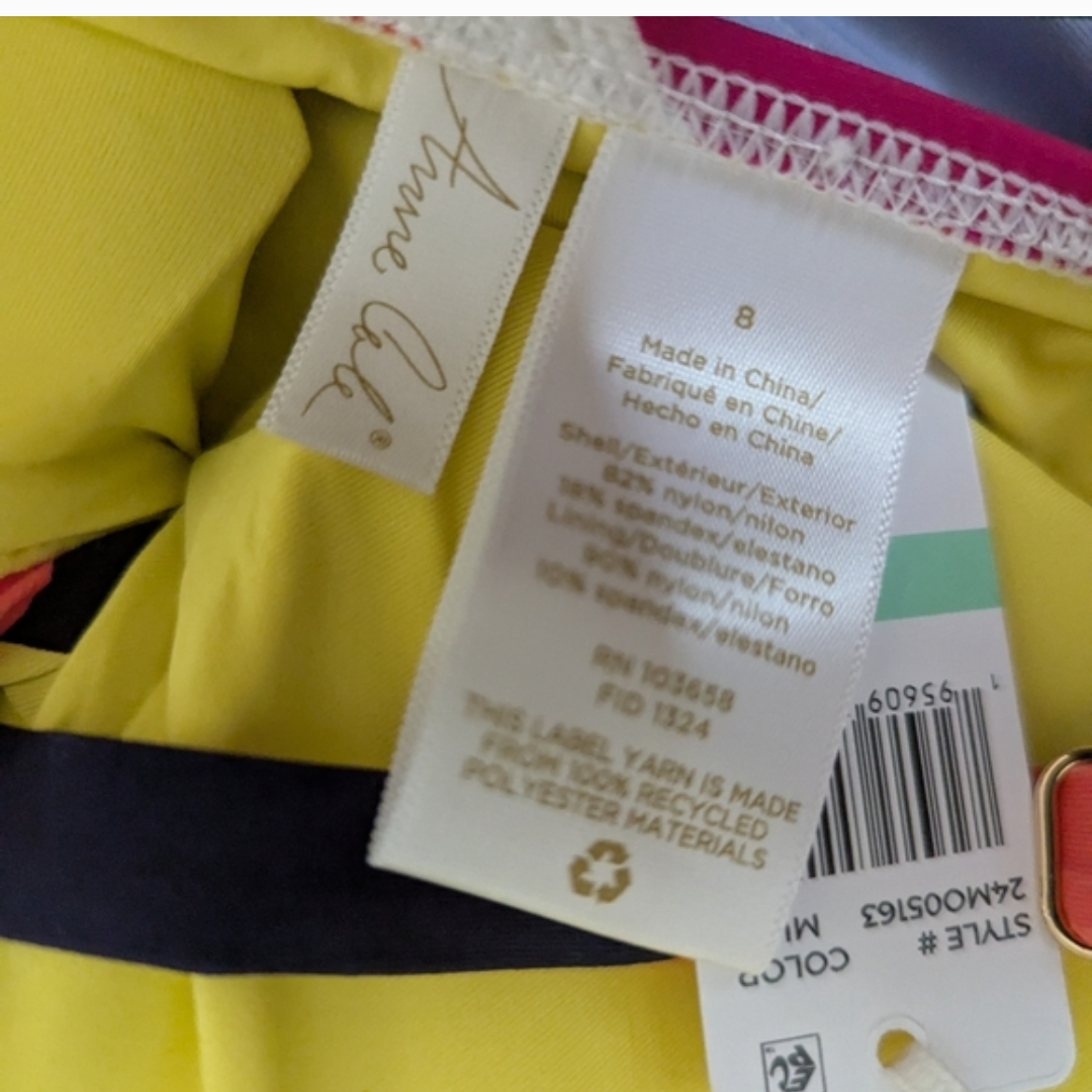 Anne ColeWomen's Surplice-Neck Underwire One-Piece Swimsuit Sz 8 #A84