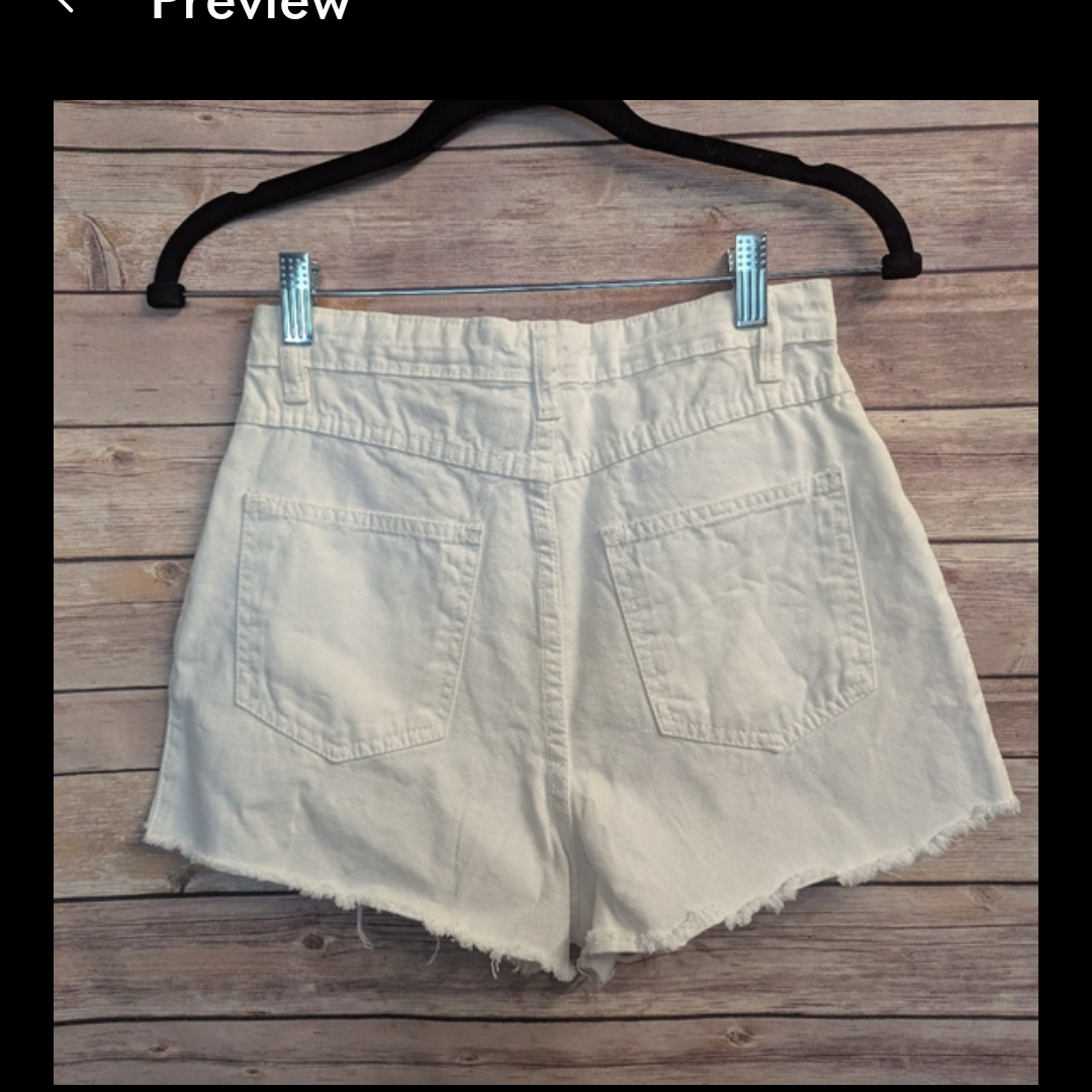 High waist, White Denim Mom Shorts B7