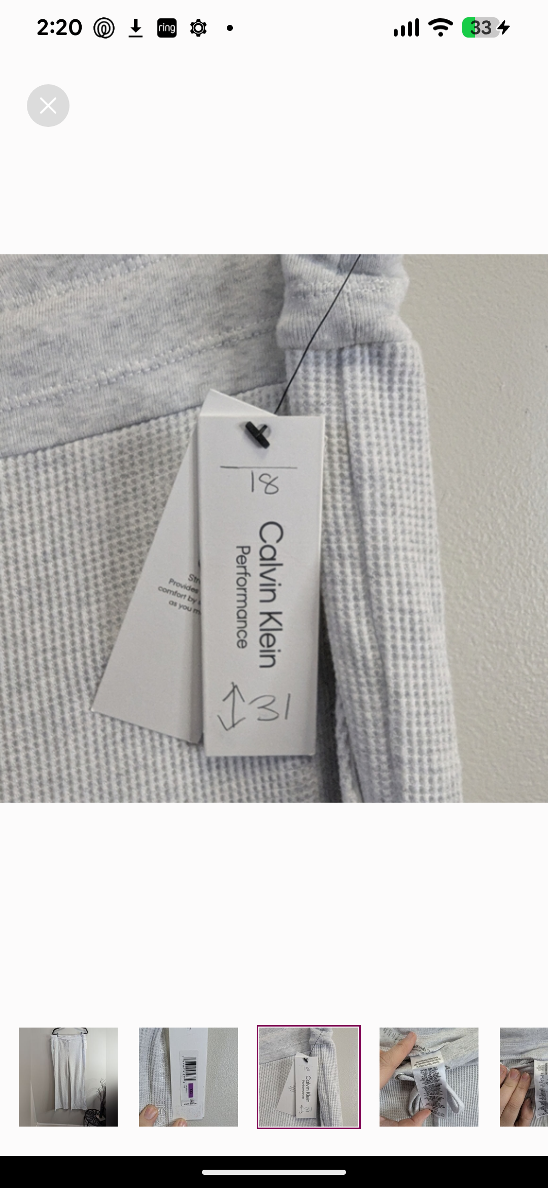 Calvin Klein Women's Premium Performance Thermal Wide Leg Pant. Sz 2xl #B8