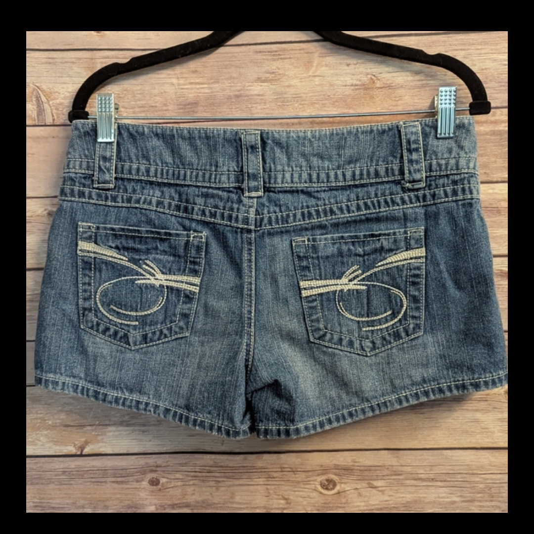 Y2K SO Denim Shorts 100% cotton  – Size 9 Juniors Low Rise Blue Jean Shorts #B16