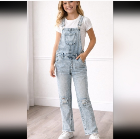 So denim overalls youth size 12, Raw Hemm Distressed RS 74