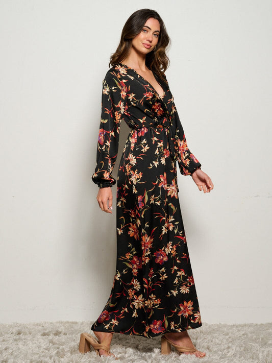 Floral long sleeve maxi dress