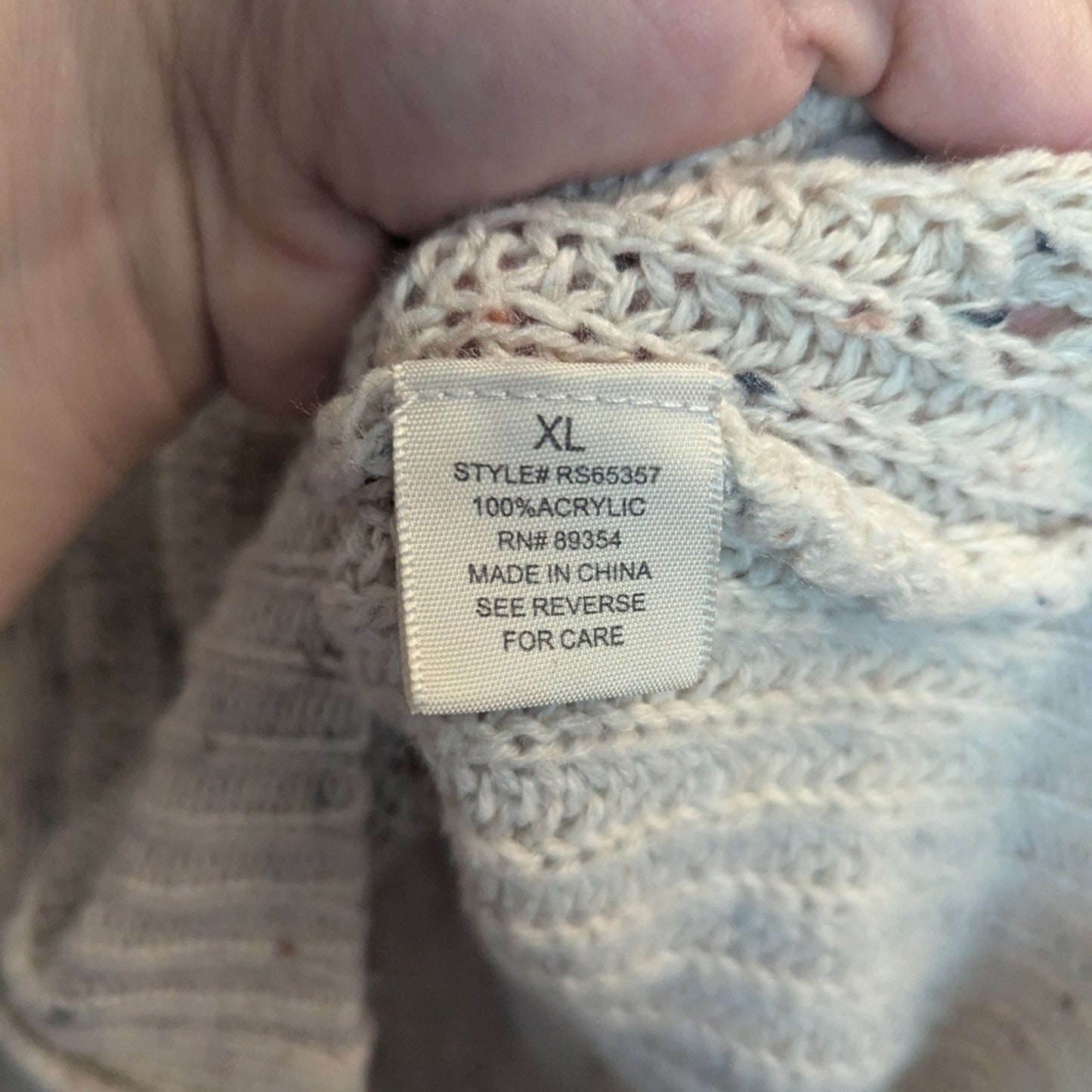 Cozy Cream Cropped Button-Up Sweater. Sz XL