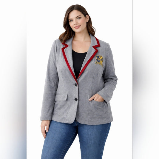 Exclusive Beetlejuice Astrid Graphic Blazer - Heather Gray Sz 2xl