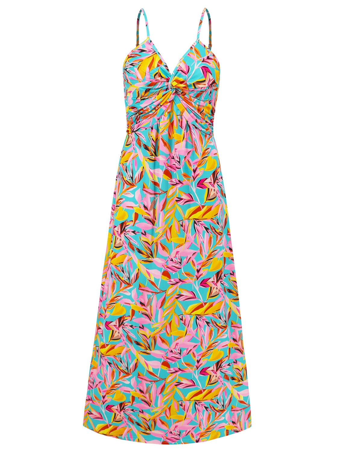 Twisted Printed V-Neck Cami Dress - Scarlett's Riverside Boutique 