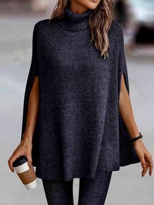 Turtleneck Dolman Sleeve Poncho cute sweaters