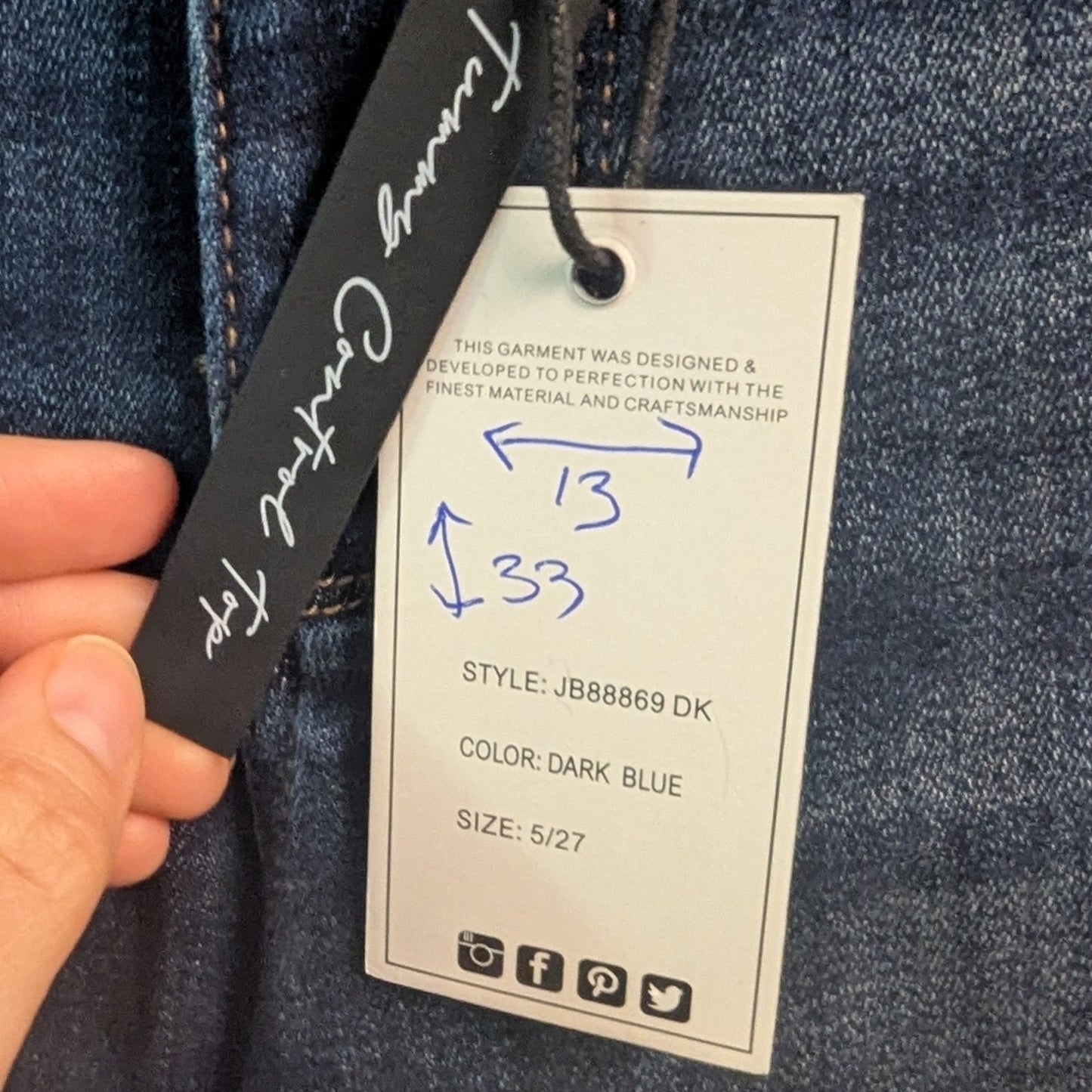 NWT, Judy Blues Bootcut Denim Jeans Sz 11 Available Long Inseam 33.